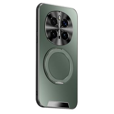 Imagem de HAO RIYLN Capa para Honor Magic 7 Pro/7, suporte de anel magnético forte com suporte de suporte, capa de telefone slim fit fosco simples, verde, 7Pro
