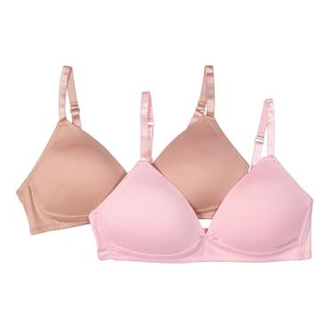Imagem de TAHARI Pacote com 2 sutiãs sem fio moldados para meninas, Rosa de cristal, 30A