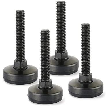 Imagem de Gift2u Niveladores de móveis ajustáveis, pernas de nivelamento resistentes 3/8-16 pés de nivelamento de móveis para armários, cadeiras, mesas, sofá, base grande, antiderrapante, pacote com 4, preto