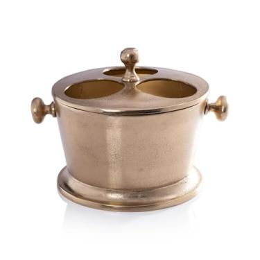 Imagem de Zodax Suporte de vinho de três garrafas de alumínio bruto (ouro, 3 garrafas)