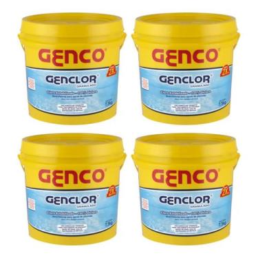 Imagem de Kit 4 Balde Genclor Granulado Estabilizado 7,5kg Genco 