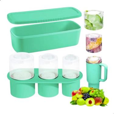 Imagem de Forma Gelo De Silicone Com Pote Cilindrica Drinks - MCSB, verde
