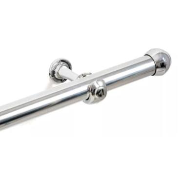 Imagem de Varão Simples Cromado 3 ou 2 Metros 28mm ou 19mm Para Cortina Kit Completo Suportes Parafusos Buchas (2,00 Metros 28mm)