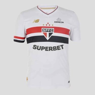 Imagem de Camisa Masculina Nb Jogador Home Spfc 2025 C/P, Masculino, Branco/Vermelho/Preto, G