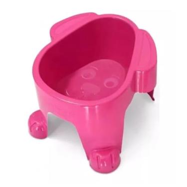 Imagem de Comedouro Plástico Alto 1000ml - p/Cães Comedouro Elevado Cães Rosa