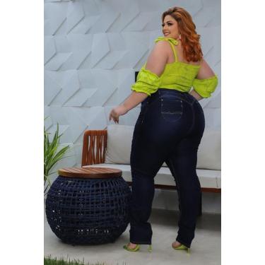 Imagem de Calça Jeans Plus Size Feminina Cintura Alta Com Cós Modelador - Wild, 