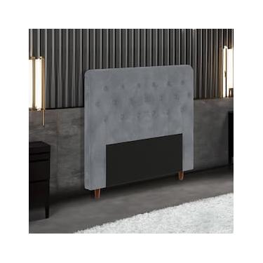 Imagem de Cabeceira para Cama Box Solteiro Portobel Marcela com Revestimento em Suede