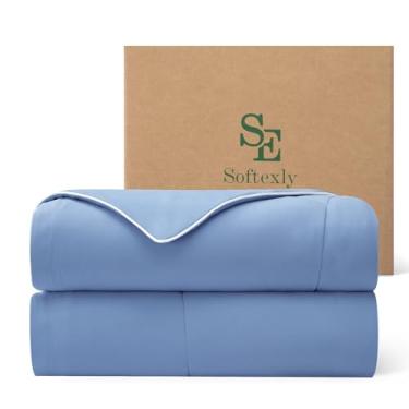 Imagem de SE SOFTEXLY® Edredom refrescante tamanho solteiro, cobertor de verão leve para todas as estações para dormir quente e suores noturnos, roupa de cama macia respirável, acabamento suave de seda, 172,7