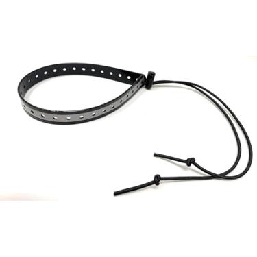 Imagem de Coleira eletrônica GPS de substituição com elástico ajustável, design de vários furos e fecho de alternância seguro para cães pequenos (preto reflexivo, pescoço pequeno)