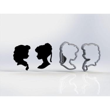 Imagem de Cortador Kit Frozen Ana e Elza Sombras Tamanho 5cm