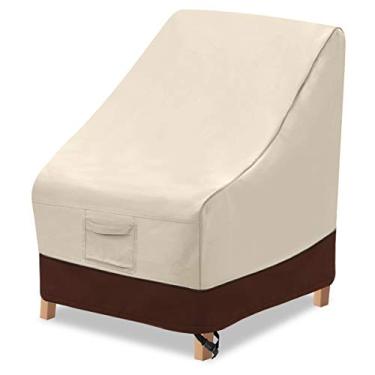 Imagem de Vailge Capa de cadeira de pátio com encosto alto, capas de cadeira de exterior à prova d'água, 600D resistente para sala de jantar Cahir capa de móveis de pátio de gramado - 89 C x 71 cm L x 89 cm A,
