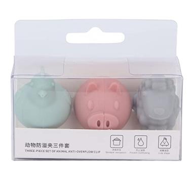Imagem de 3pcs maconha clipes laterais impedem o transbordamento silicone fofo animal formato de tampa de tampa de tampa de cozinha ferramentas de cozinha