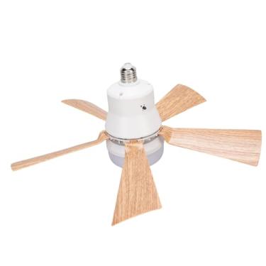 Imagem de Depisuta Luz do Ventilador de Teto, LED de Controle Remoto Ajustável de 3 Velocidades Diminuído Com Lâminas de Grãos de Madeira, Timer 2 4h, E26 E27 Base para Lavanderia de Garagem (L 40W)