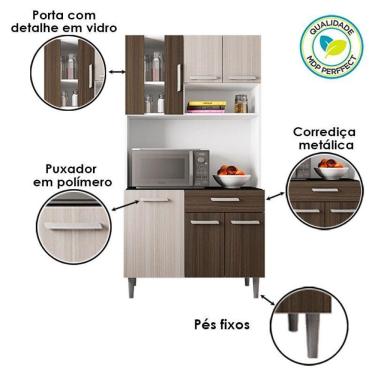 Imagem de Kit Para Cozinha Ambiente Carol Branco Rovere Amêndoa – Poliman
