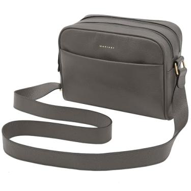 Imagem de Mariart Pupunha Bolsa Transversal Feminina de Couro Bovino Legítimo (Cinza)