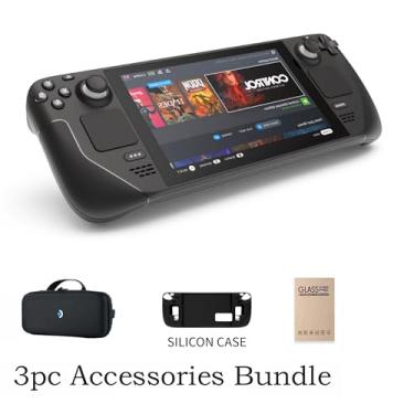 Imagem de Valve Steam Deck 1TB Handheld Gaming Console with Carring case, Bundle Silicone Soft Cover Protector & Tempered Glass Film