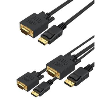Imagem de Criação de cabo adaptador DisplayPort para VGA, 6 pés, pacote com 3, 1
