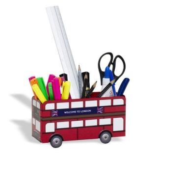 Imagem de Porta lápis Caneta Triplo aço Ônibus Londres Geguton 