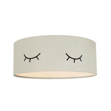 Imagem de Luminária Plafon Infantil Olhinho Cúpula 50x15 3e27 Cinza - Tom Luz