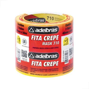 Imagem de Fita Crepe 48x50 Aldelbras c/ 2 Rolos Para Pintura - Starfer