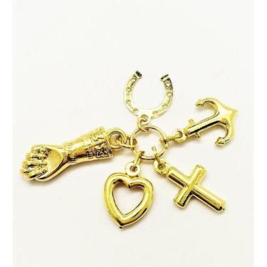 Imagem de Patuá Pingentes Banho Ouro 18k 4141 - Très Chic Joias, Dourado