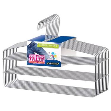 Imagem de KIT Cabide Calceiro Triplo Aço Cromado Metal Adulto (20)