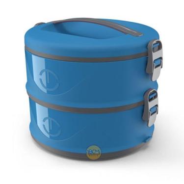 Imagem de Organizador Pote Térmico Milão Duplo Marmita 1,5 L Azul - UNITERMI