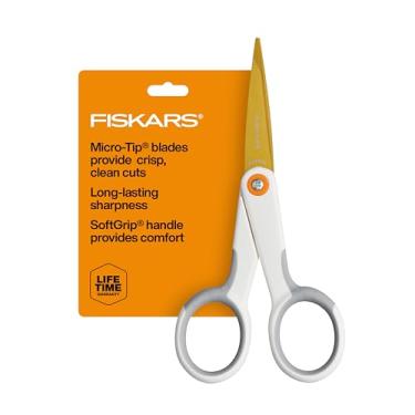 Imagem de Fiskars Tesoura de microponta, tesoura de corte de precisão SoftGrip, lâminas de titânio, 12,7 cm