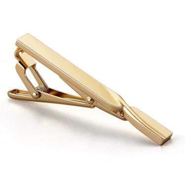 Imagem de VULKIT Clipe de gravata de aço inoxidável para cavalheiros, acessórios minimalistas, prendedor de fecho para negócios, festa, casamento, trabalho, C - dourado, tamanho �nico