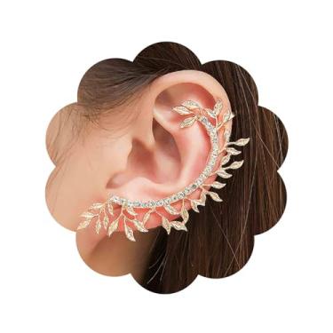 Imagem de Aneneiceera Brincos Boho de cristal com folha de ouro, strass, folha de alpinista, brincos longos de zircônia cúbica, brincos góticos, joias femininas, Zinco, nah