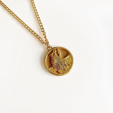 Imagem de Colar Pingente Medalha Omolú Banhado A Ouro Amarelo