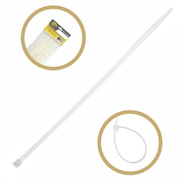 Imagem de Kit Abraçadeira Presilha 200x2,5mm Branca 500 Unidades 