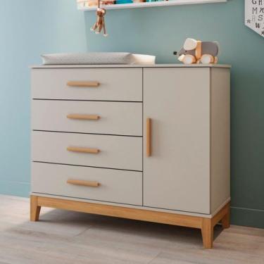 Imagem de Cômoda Fraldário Mdf para Quarto de Bebê Hellen - Carolina Baby