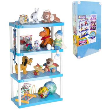 Imagem de Prateleira de Chão Retangular Baby Com 4 Andares Azul