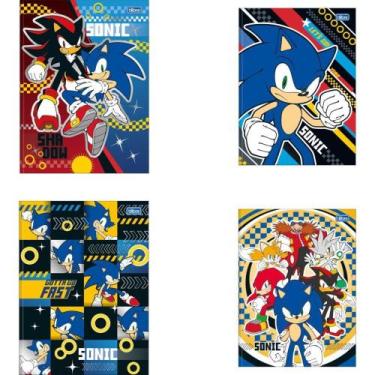 Imagem de Caderno Brochura 1/4 Capa Dura Sonic 80 Folhas (pacote com 5) - Tilibr