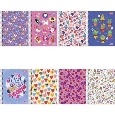 Imagem de Caderno 10X1 Capa Dura Colegial D+ Feminino 200 Folhas - Pacote com 04