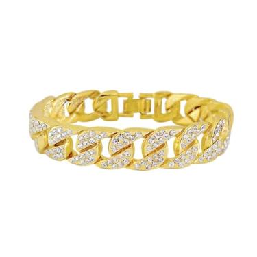 Imagem de Pulseira feminina de elos cubanos, hip hop, modernos, delicados, pulseiras minimalistas, pulseiras douradas, joias presentes para mulheres, One Size, Metal, Sem Pedra Preciosa