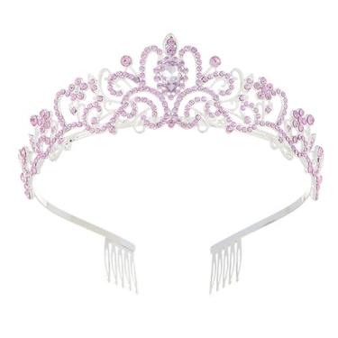 Imagem de Qiufruit Tiara de noiva com coroa de rainha de cristal, coroa de princesa, casamento, festa de aniversário, acessórios de cabelo para mulheres e meninas, One Size, Liga metálica, Sem Pedra Preciosa