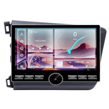 Imagem de 4 GB de RAM + 64 GB de ROM para Honda Civic Radio 2012-2015 carro estéreo sem fio Carplay Android Auto com tela sensível ao toque IPS de 10,8 polegadas, navegação GPS para unidade principal do carro