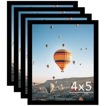 Imagem de Porta-retratos JCJMY 4x5 preto, conjunto de 4 para parede ou mesa