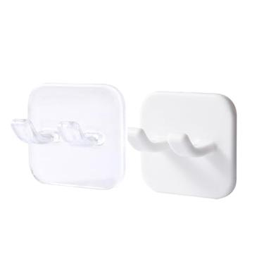 Imagem de Pacote com 2 ganchos autoadesivos de barbear, suporte de parede removível à prova d'água para barbeador, bucha, toalhas