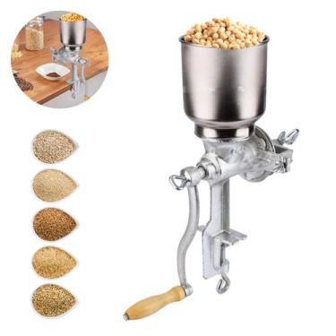 Imagem de Moedor Triturador Moinho Caseiro de Grãos Café Cereais Manual Manivela