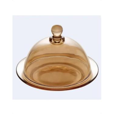 Imagem de Queijeira Pequena De Vidro Liso Lanty Ambar