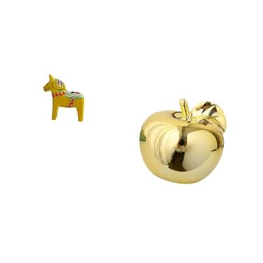 Imagem de Fenteer Estatueta de Cerâmica de Cavalo Sueco Dalecarliano, Escultura Animal, Ornamento Colecionável para Decoração de Casa, Estante, Armário de Entrada, Vara