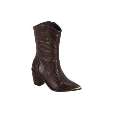 Imagem de Bota Country Fem. Western Texana Cano Médio Vizzano 3070112 Cor:;Tamanho:33-Feminino