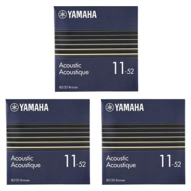 Imagem de Kit 3 Encordoamentos para Violão 80/20 Bronze Custom Light 11-52 GSA11 Yamaha