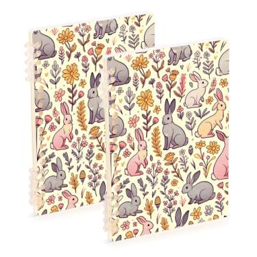 Imagem de Burbuja Cadernos com nome, papel pautado universitário A5 com 60 folhas, fichário para escritório, 2 unidades