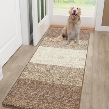 Imagem de Smiry Tapete de porta de cachorro para patas enlameadas, absorve umidade e sujeira, tapete de entrada de perfil baixo com suporte antiderrapante, capacho de entrada interna e externa para piso interno