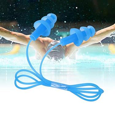 Imagem de Generic Tampões Auriculares Com Fio de Silicone Macio à Prova D'água para Prevenção de Ruído Protetor Auricular de Natação para Proteção Higiênica para Pessoas Alérgicas/Preto/Laranja 1 par (#1)