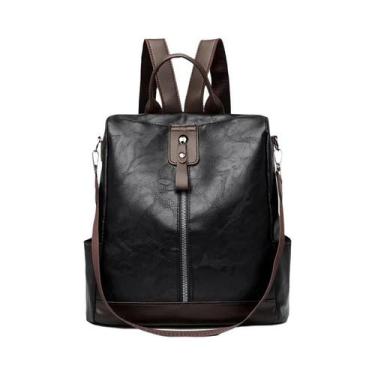 Imagem de Mochila Feminina Multifuncional De Couro PU Para Escola E Viagem - Yog